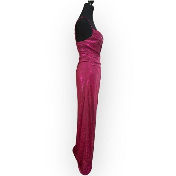 NWOT City Triangles Womens Fuchsia Sequin Maxi Dress Size XS Juniors - Picture 8 of 11